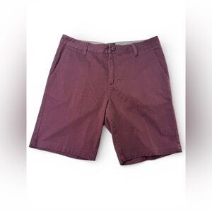 Blue Crown Men’s Slim Chino Shorts Size 32 Burgundy Casual Summer